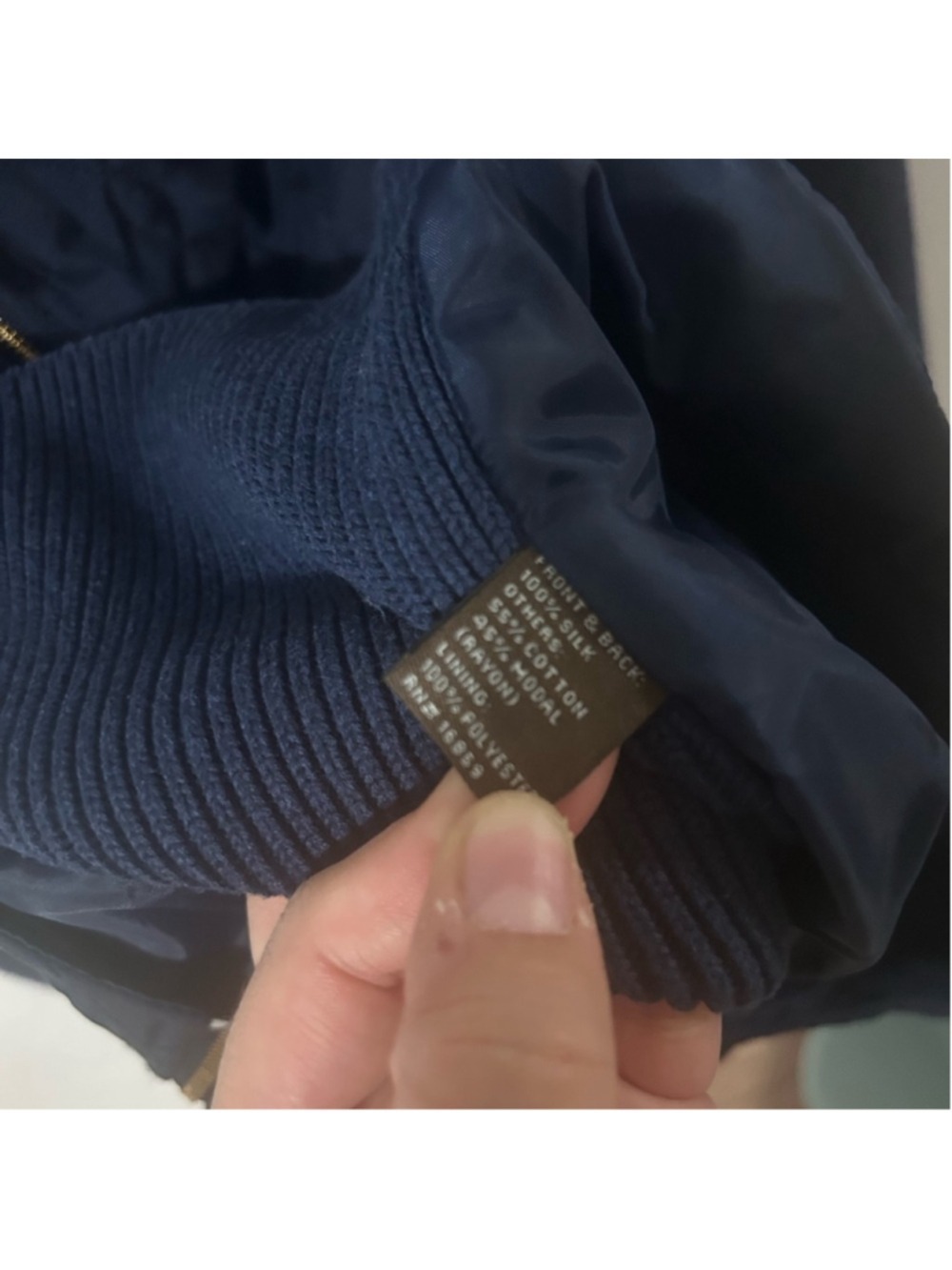 Navy Quilted Women's Jacket - Picture 4 of 5